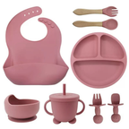 Conjunto de Utensílios Silicone Infantil - 8 peças