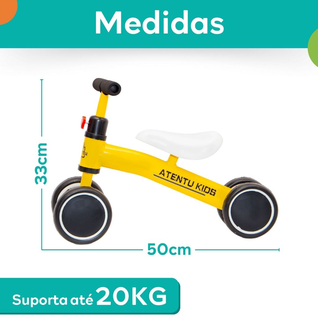 Bicicleta Infantil De Equilíbrio Sem Pedal Balanço 4 Rodas