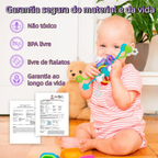 MEDOOSI Brinquedo Montessori Tátil para Bebês de Polvo Puxável Interativo Sonoro Mastigável Desenvolvimento Sensorial