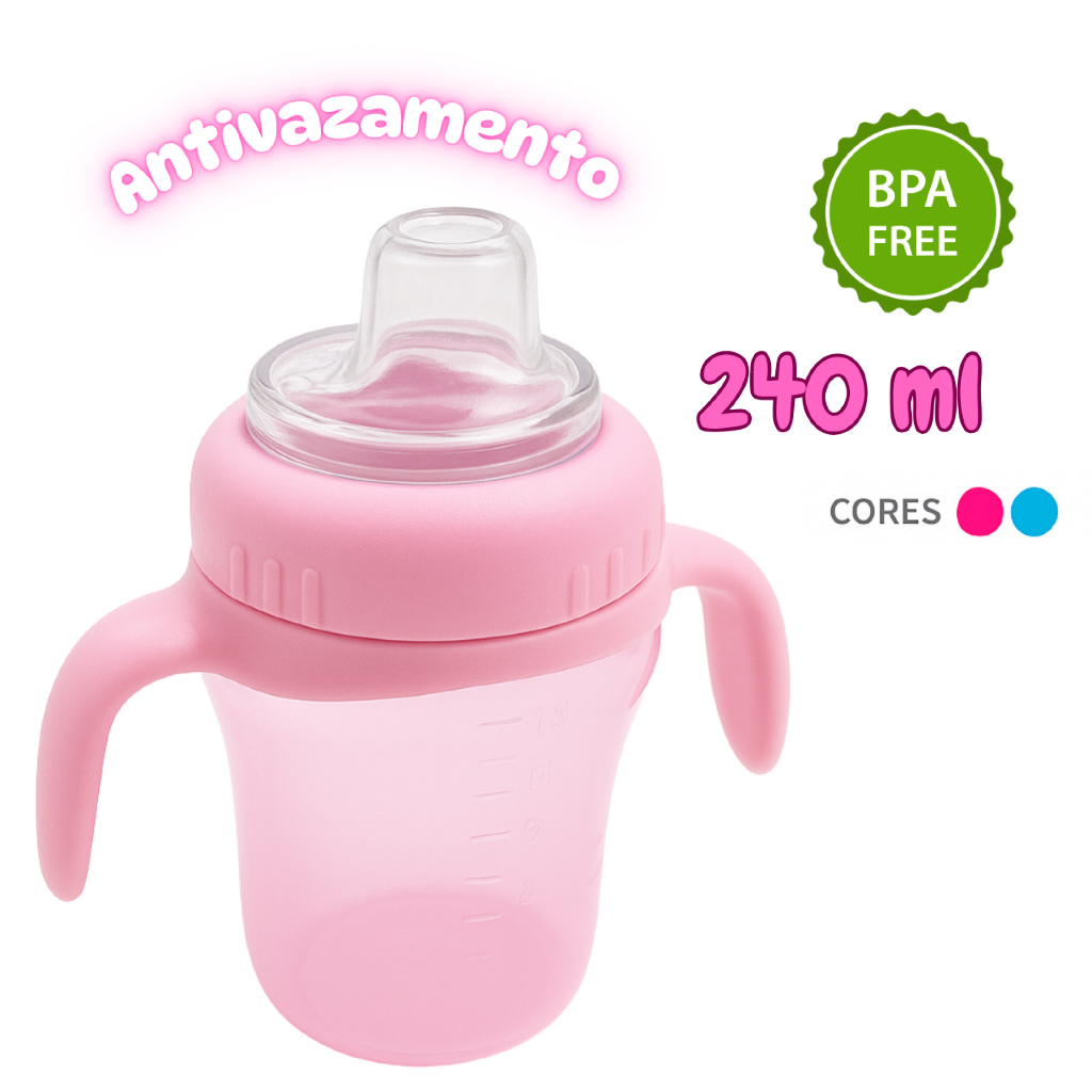 Copo Para Bebê Bico Silicone Anti-Vazamento