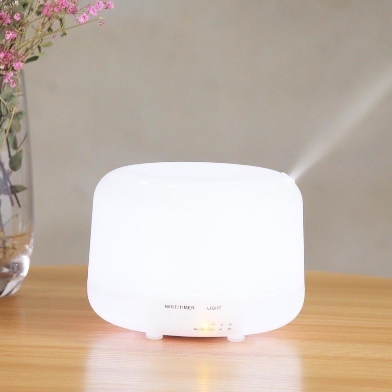 Umidificador Difusor Aromatizador 300ml Ultrassônico Estilo Branco com Led 7 cores com controle